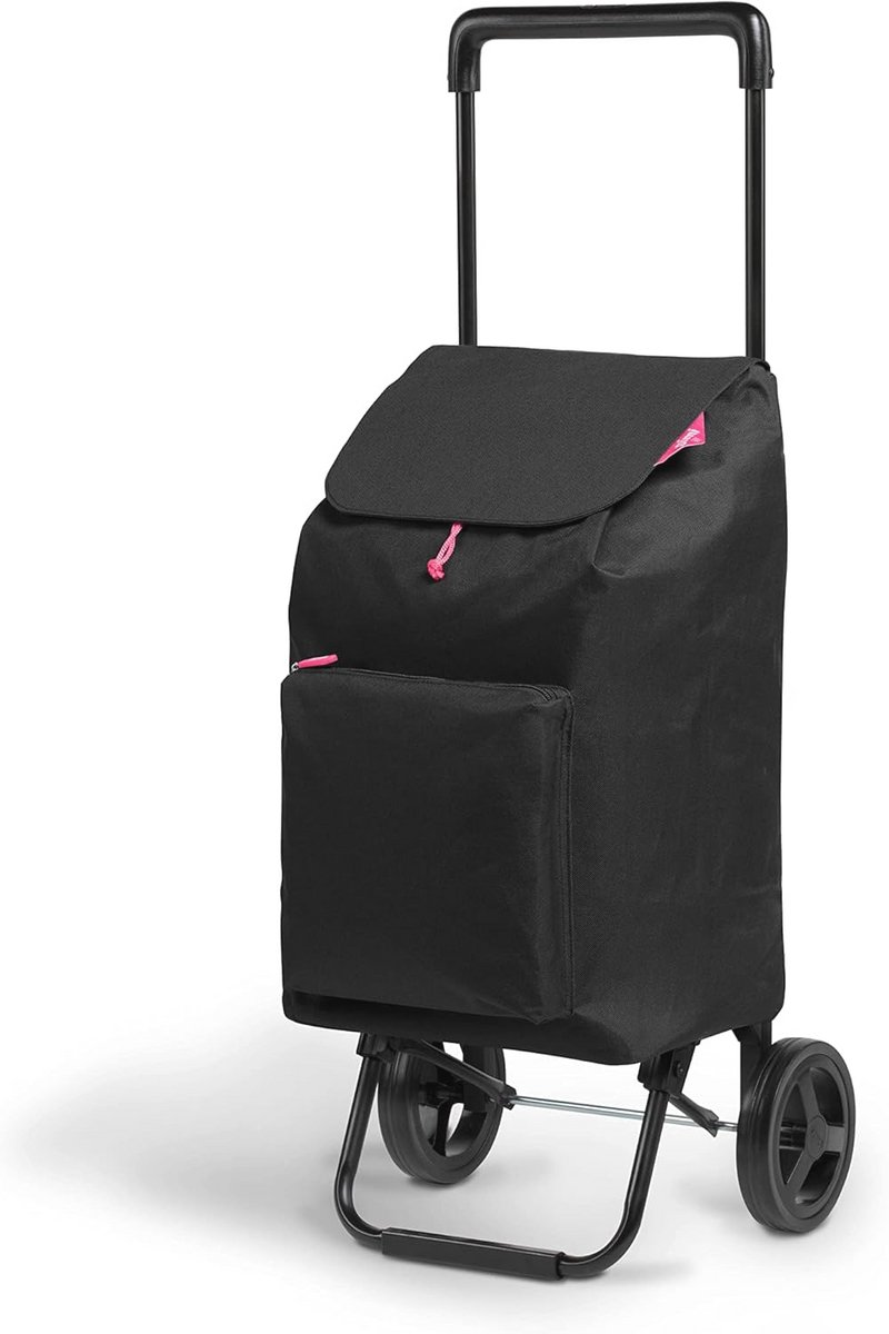 Lichte Boodschappentrolley met Ritssluiting en Voorvak - Regenbescherming - 42 Liter