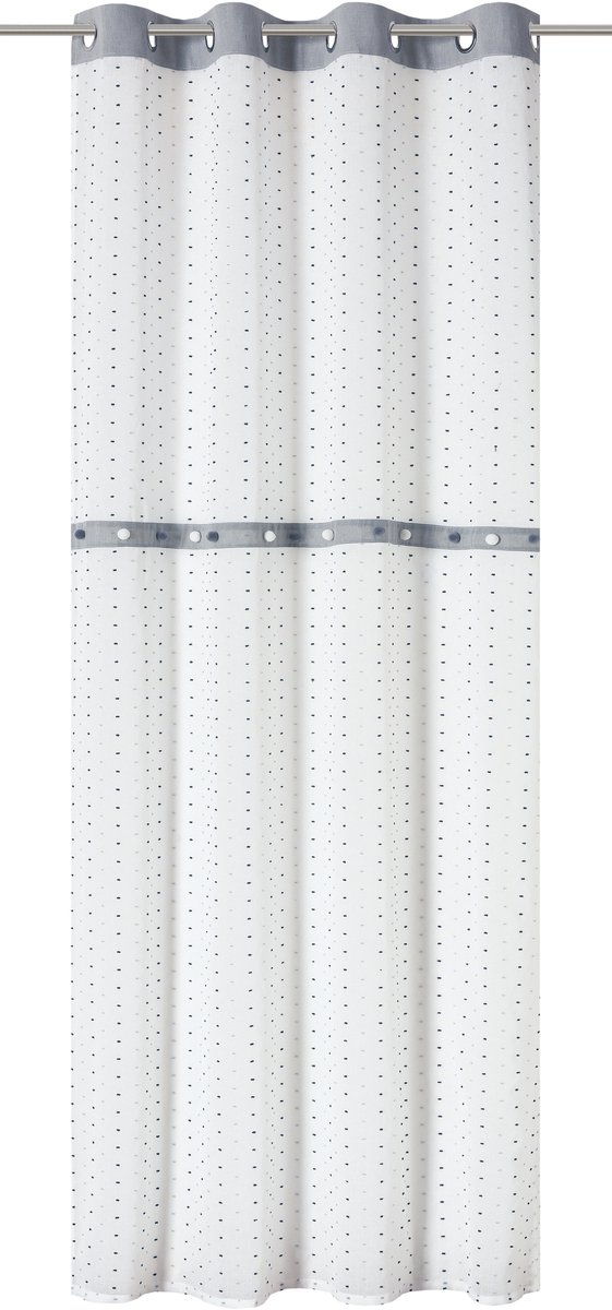 Elbersdrucke Gordijnoogjes Bobbel 255x140 cm wit-grijs semi-transparant Grau