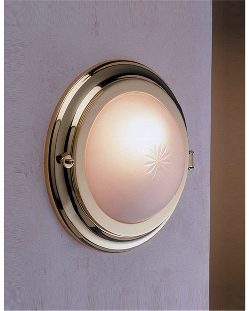 Licht-Erlebnisse - Ursino - LED - Wandlamp - 4000K - 809lm - van - Messing Glas - in - Messing lackiert Transparant