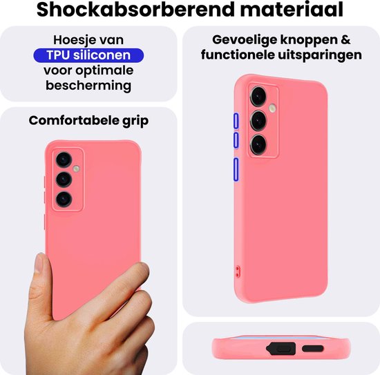 Coque Compatible avec Samsung S25 Plus Coque Siliconen Case Cover - Coque Compatible avec Samsung Galaxy S25 Plus Case Cover Case - Rose Clair