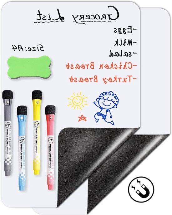 Bordfolie | PVC-vrij | magnetisch | wit | vele formaten | Magneetfolie