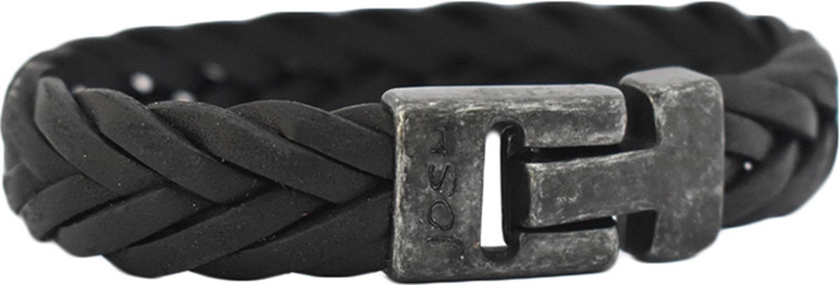 JOSH Heren Leren Armband Zwart | 24832-BRA