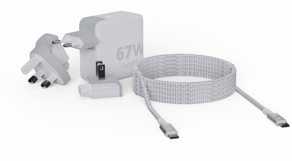 Xtorm 67W GaN-Ultra Travel Adapter + USB-C PD Kabel Wit