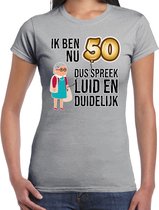 T-shirt cadeau Bellatio Decorations femme - 50 ans - gris - fort et clair - Sarah - fête d'anniversaire M