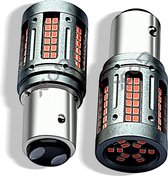 XEOD Xtreme P21/5W / BAY15D / 1157 - Lampes LED - Ampoules de voiture Duplo - Feux de jour - Feux Feux arrière - Feux de stationnement - Feux de freinage - Canbus - Rouge vif - 12 V - 2 pièces
