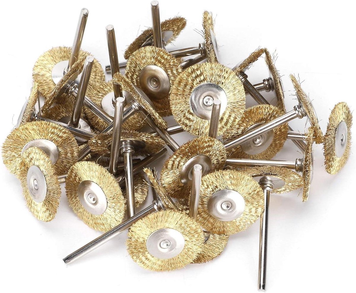 Image of 30 Stks Draad Borstels Set - Polijsten Wielen - Volledige kit voor Dremel Rotary Tools - Messing Steel .