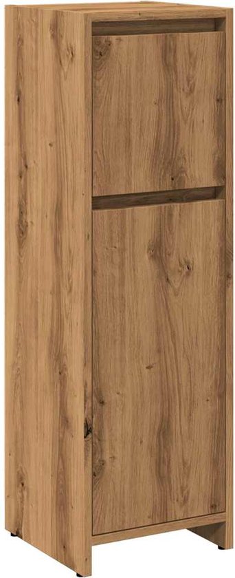 Badkamerkast 30x30x190 cm bewerkt hout zwart