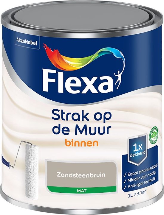 Flexa - Strak Op De Muur Binnen Mat - Zandsteenbruin - Mengverf - 1 L