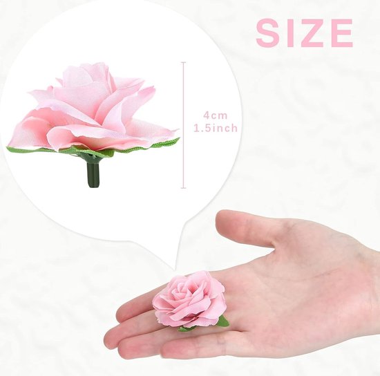 GUOSIYAO Kunstbloemen voor decoraties, stoffen bloemen, decoratieve kunstbloemen voor thuis, bruiloft, slinger, scrapbooking, handwerk, 20 stuks, roze