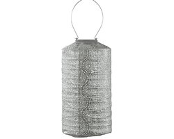 Lumiz Solar Buitenlamp - Buitenverlichting - Lampion - Solar Tuinverlichting - Occult Cylinder - 18 cm - Zilver