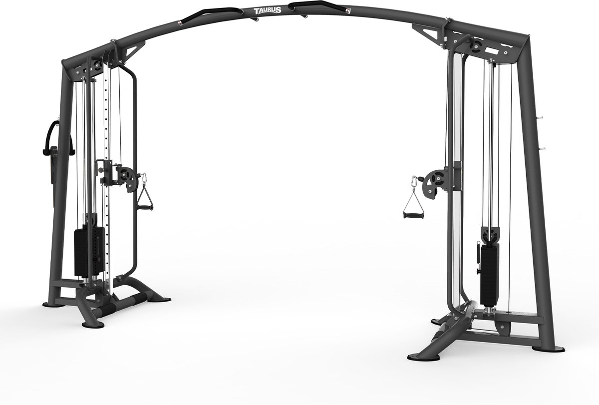 Taurus Elite Crossover Cablepullstation – Professioneel Dubbel Kabelstation met Pull-up Functie – 2 x 67,5 kg Gewichtsstapel – Verstelbaar in 21 Hoogtes