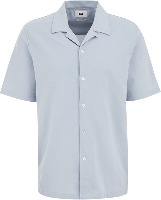 WE Fashion Heren Slim fit overhemd van piquejersey