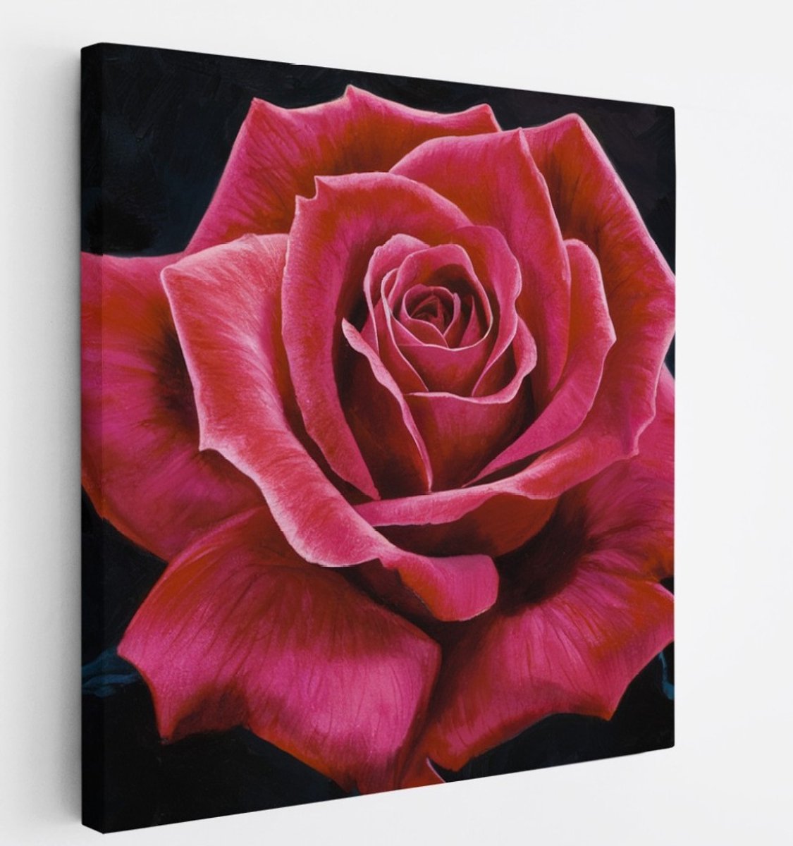 Saammp Canvas Schilderij - Roos - Rood - Kunst - Natuur - Abstract - 100x100 - Foto op canvas - Wanddecoratie - Muurdecoratie Woonkamer - Kantoor Decoratie Multicolor