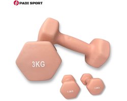 Padisport dumbells Roze 1.5 en 3 kg - dumbells 3 kg - gewichten set halters - gewichten set dumbbell
