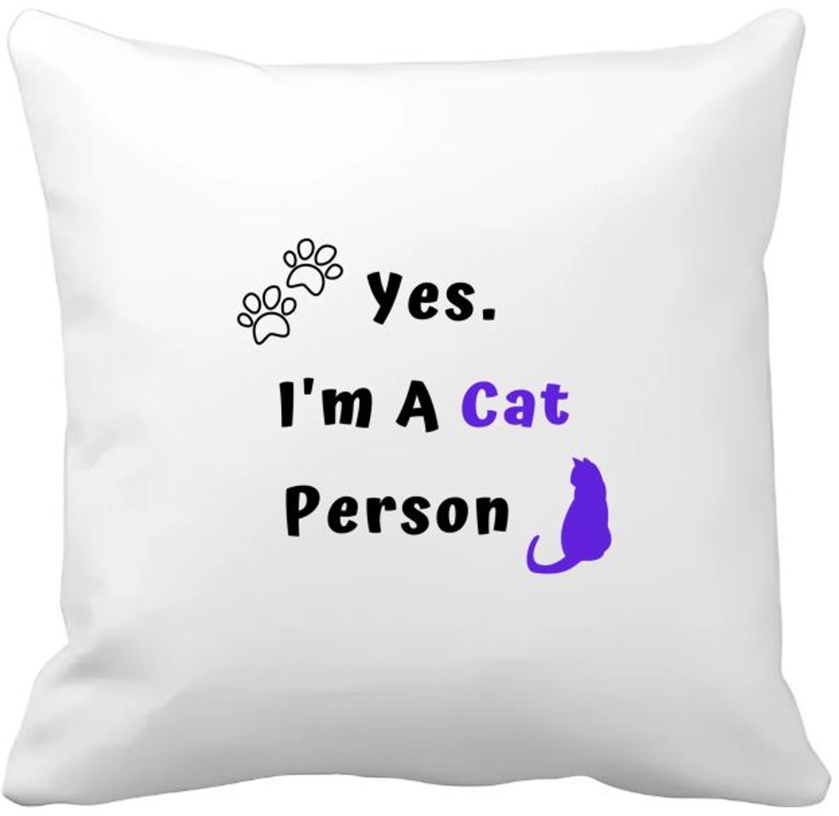 Akyol yes i'm a cat person Kussen hoes - Katten - katten liefhebbers - iemand die houdt van poezen - verjaardag - cadeau - kado - geschenk - 40 bij 40 cm Multicolor