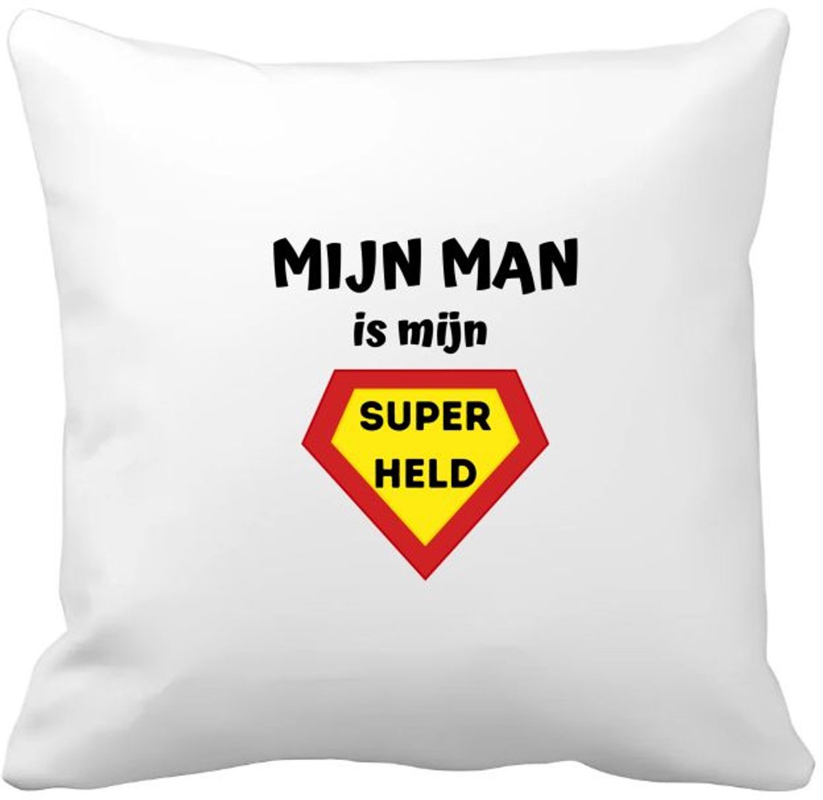 Akyol mijn man is mijn superheld Kussen hoes - Vriend/vriendin - super man - valentijnsdag - verjaardag - cadeautje voor vriendje - kado - geschenk - 40 bij 40 cm Multicolor