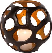 Atmooz - Kaarshouder Donna - Zwart met Gouden Binnenkant - Ø 25 cm - Voor Stompkaars - Moderne Eyecatcher