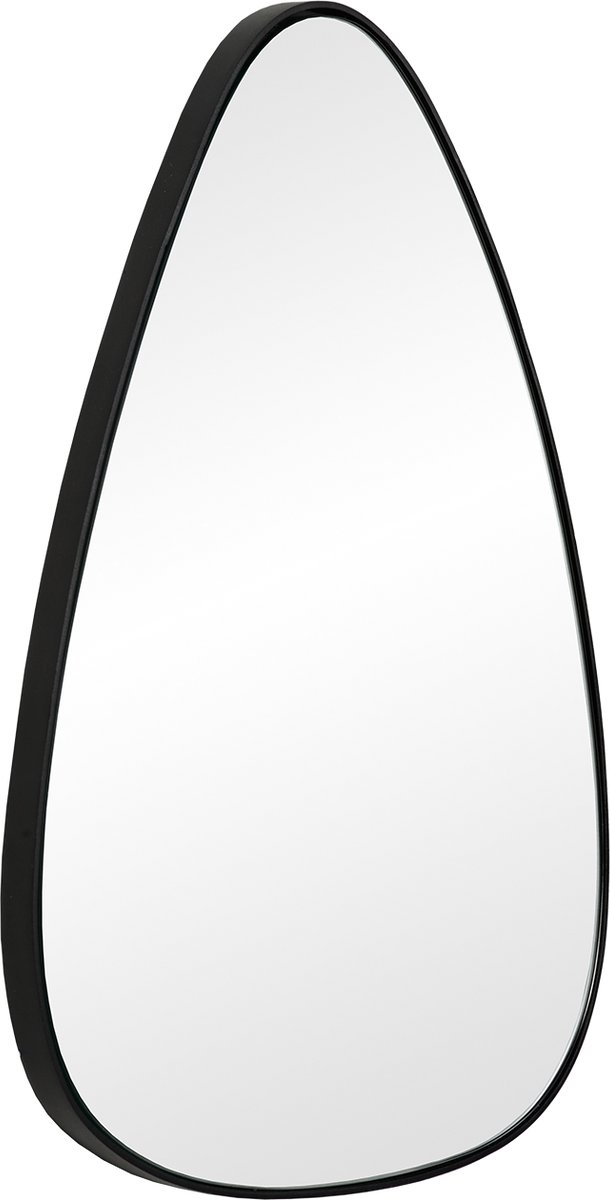 Atmooz - Wandspiegel Stone Large - Driehoekig / Rond - Industrieel - Zwart - Metaal - 48cm hoog en 60cm breed