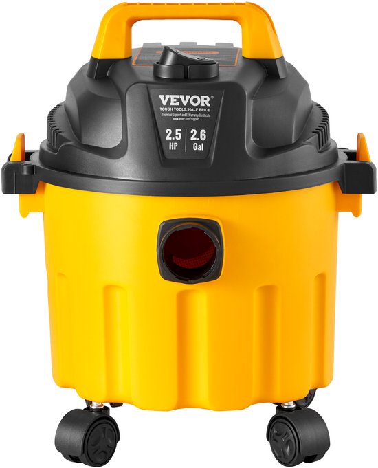 VEVOR Nat- en Droogzuiger Industriële Stofzuiger 10L 2,5PK met Gele Sproeiers