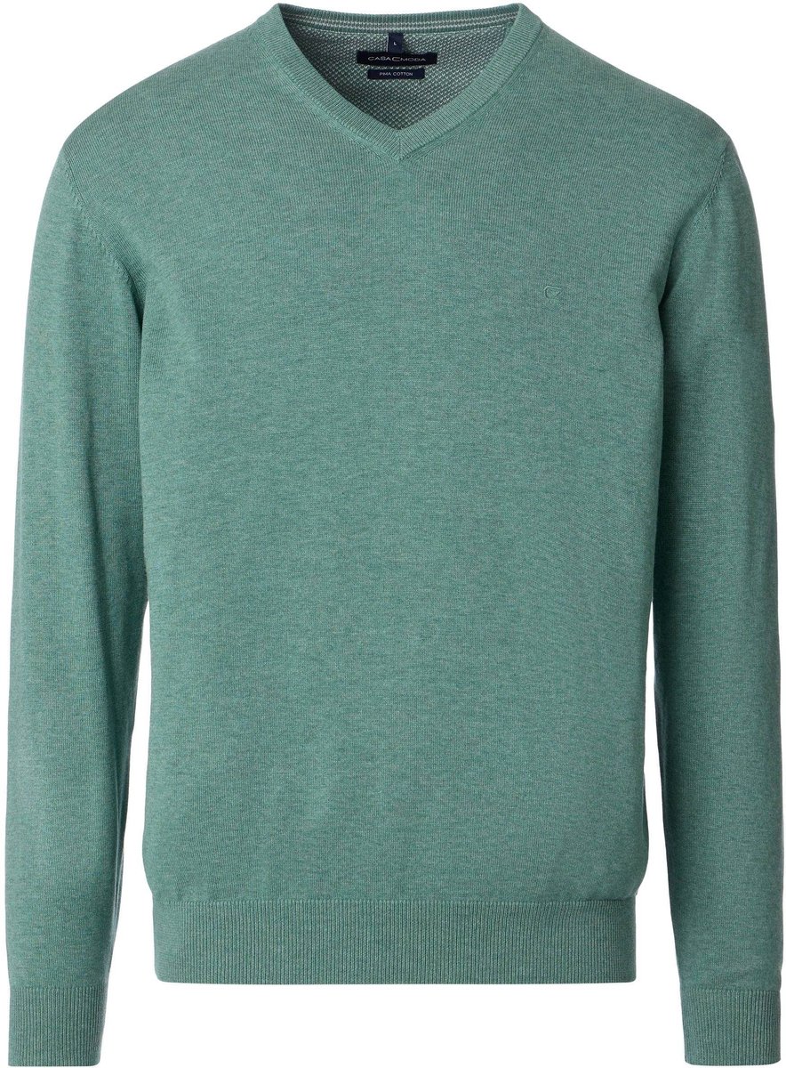 Casa Moda Pullover V-Hals Sea Green - Maat XXL - Heren - Pullovers