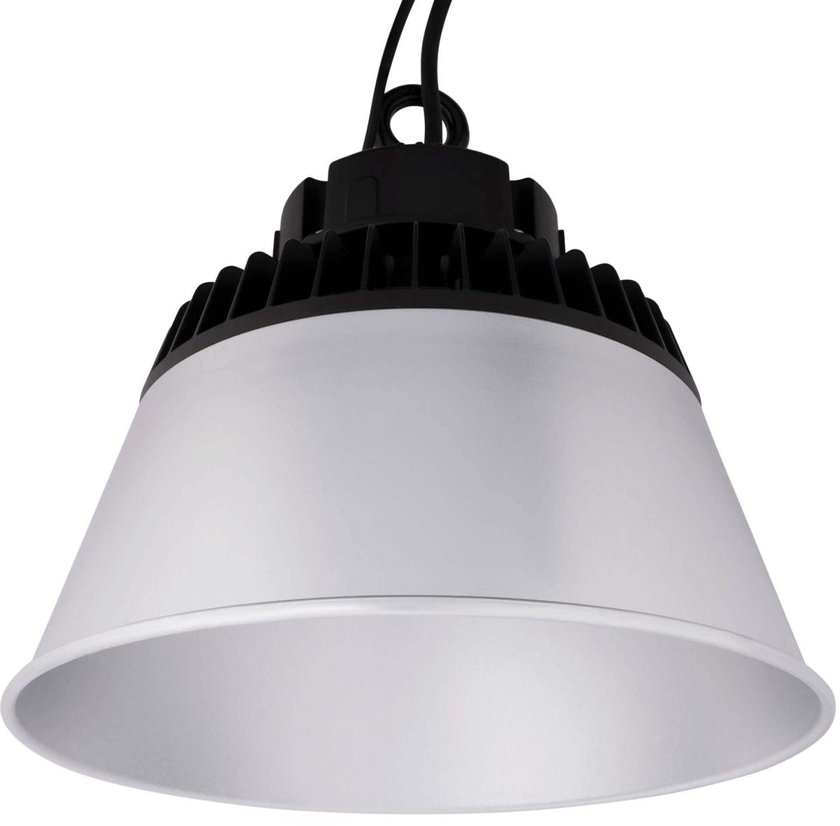 LEDVION LED High bay, Met Reflector, 90°, IP65, 200-160-120W, 175 lm/W, Driver, 4000K, Dimbaar, UFO lamp voor, werkplaatsverlichting, halverlichting, plafondlamp werkplaats Zwart