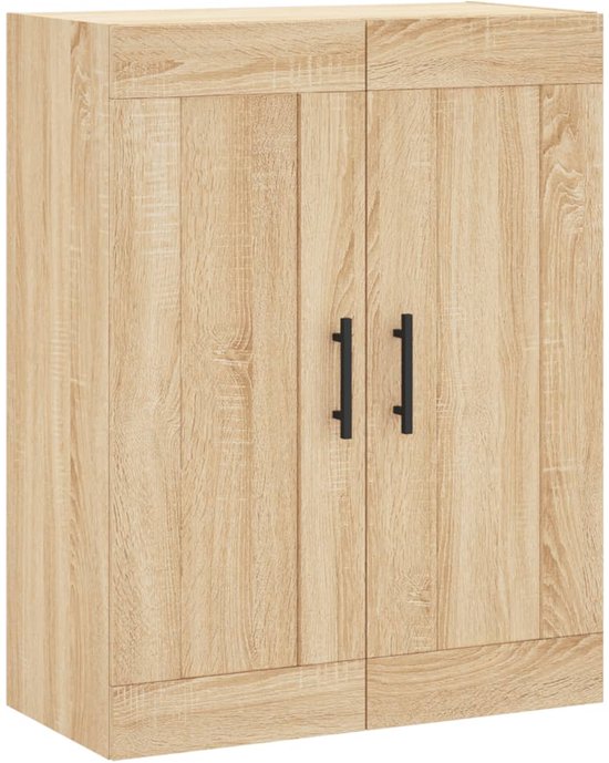 Opbergbox voor LP's 71x34x36 cm spaanplaat sonoma eikenkleurig