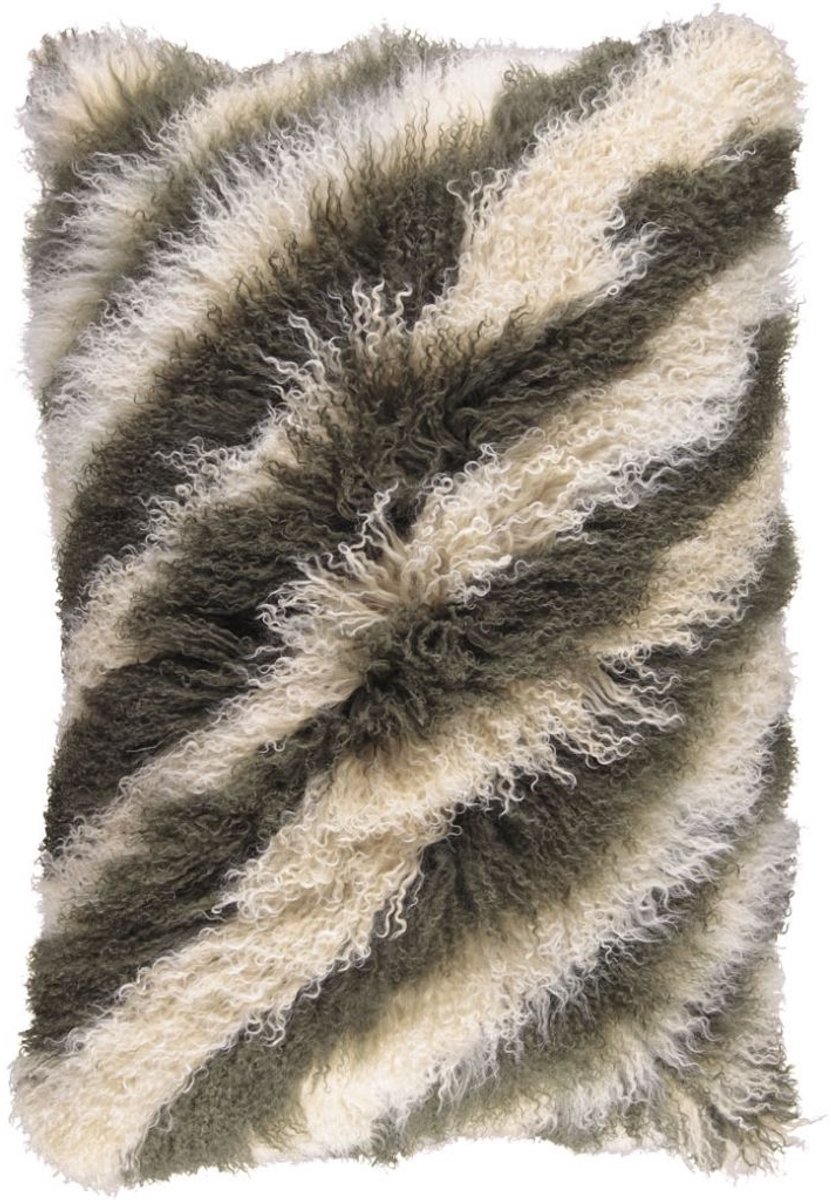 Sheepskin House Curly Kussen - 60x90 cm arctic sunrise/hedge green