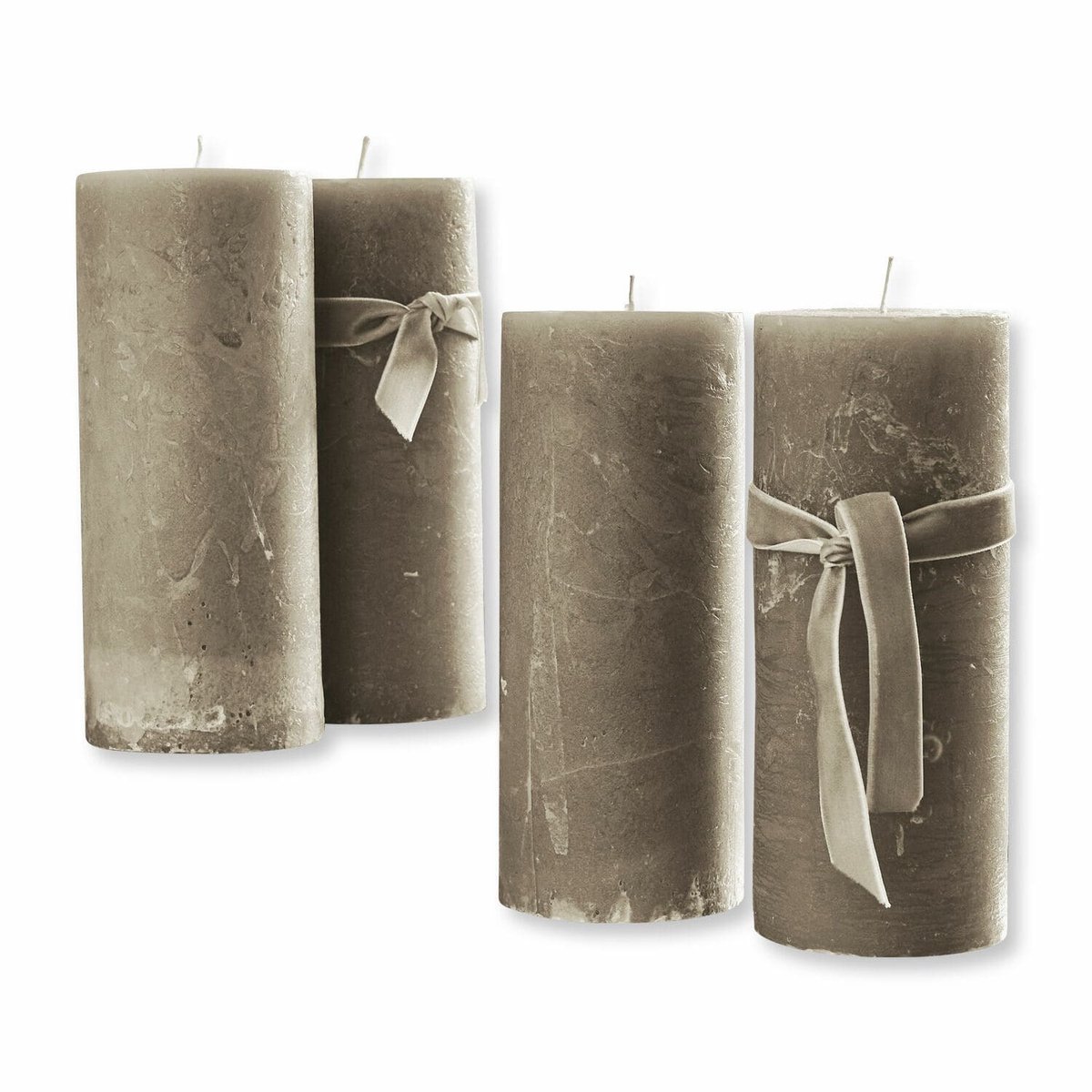 Loberon Kaars set van 4 Homel taupe