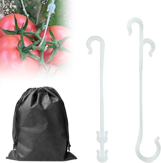 MEMOFYND Tomatenhaken Set - 200 Stück Mit Vliesbeutel Für Deinen Garten