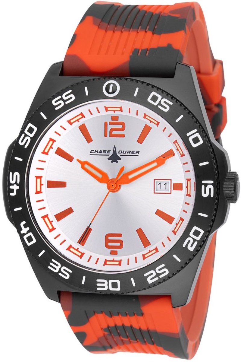 Chase Durer CDW-0174 Heren Horloge - Waterdicht - Analoog - Quartz Uurwerk - Roestvrij Staal met zilveren Wijzerplaat - 45mm