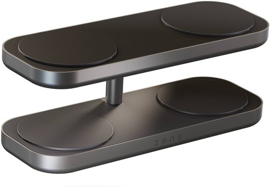 Zens 4-in-1 Draadloze Oplader 15W met Standaard en MagSafe Magneet Zwart