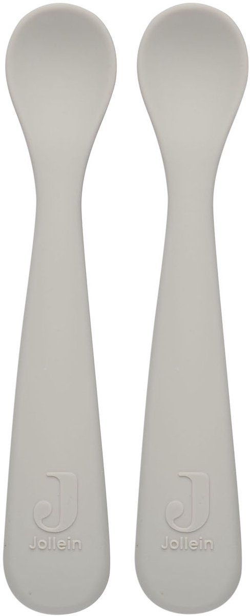 Goedkoopste Jollein - Lepeltje (Nougat) - Siliconen - Baby Lepel, Baby Servies - 2 stuks - 6-18 maanden