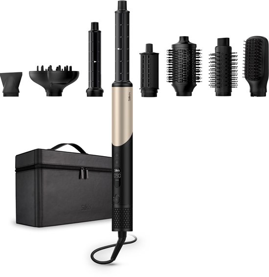 Silk'n Airstyler 8-in-1 - Fohnborstel met 8 accessoires - Diffuser, roterende borstels en meer - Krulborstel, stijltang en krultang - Ionische haardroger - SilkyAir Flex 8-in-1