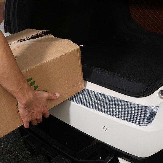 Rhinestone Rear Bumper Protection Sticker - Scratch-Resistant Boot Step ...