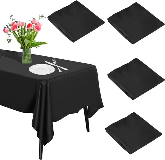 Bouiexye 4 stuks wegwerp tafelkleden, 137 x 274 cm, tafelkleed van kunststof, wit, rechthoekige tafelafdekking, tuintafelkleed voor horeca, feest, bruiloft, barbecue, picknick Bouiexye 4 stuks wegwerp tafelkleden, 137 x 274 cm, tafelkleed van kunststof, wit, rechthoekige tafelafdekking, tuintafelkleed voor horeca, feest, bruiloft, barbecue, picknick