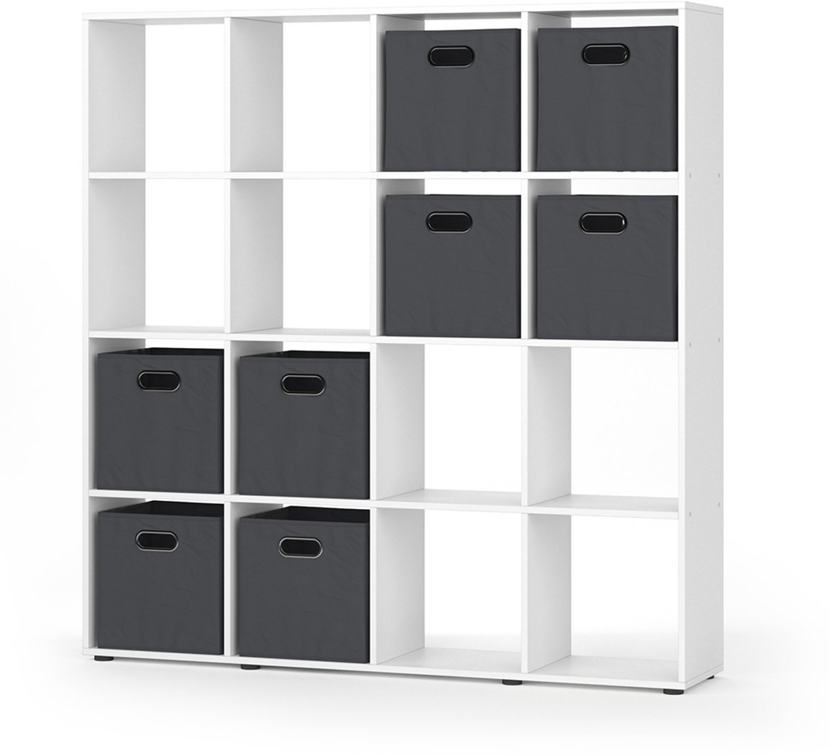Vicco Karree Ruimteverdeler – 138.5 x 142.5 cm met 4 vouwboxen Wit