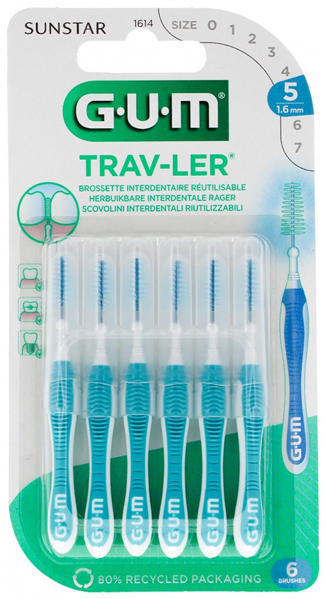Gum Travler Ragers 1.6mm Blauw - 6 stuks