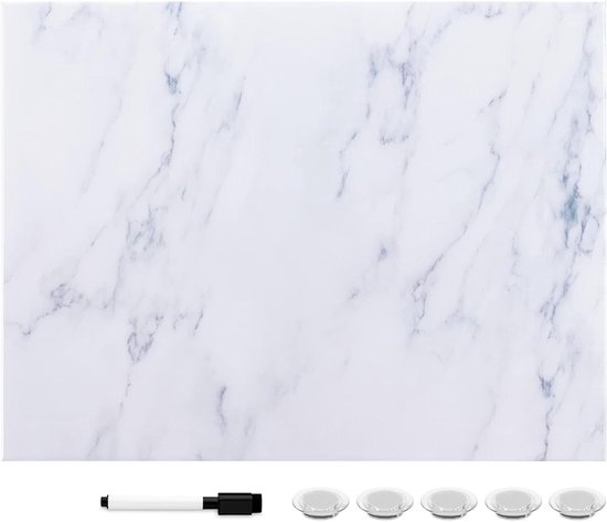 Navaris Magnetisch Memobord Met Accessoires 43 X 33 Cm Uitwisbaar Whiteboard Marker En Magneten Magneetbord Houten Planken Look 661088143