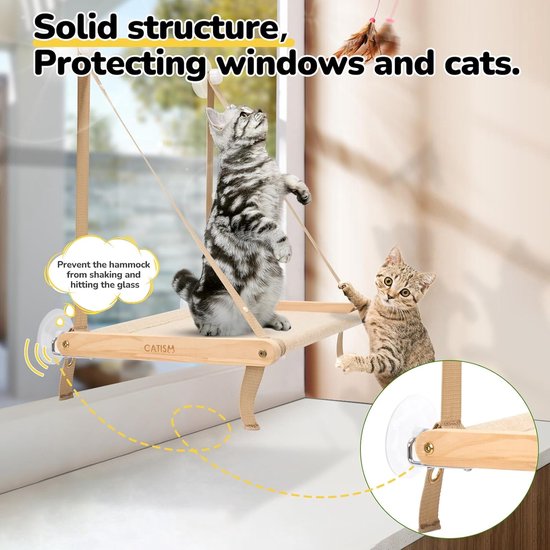 CATISM Opvouwbare kattenraamstok - halfrond kattenraambed - versterkte