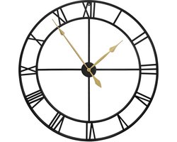 Maxstar Grote Wandklok, Stille Non-Ticking, 100cm, Romeinse Cijfer, Quartz, Batterijgevoede Wandklok, Gemakkelijk Af te Lezen, Voor Thuis, Keuken, Slaapkamer, Vintage Stijl, Woonkamerdecoratie