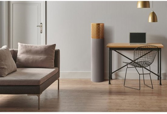 Yolo-deals - Vloervaas - Art Deco 1120 - (25x25x121cm) - Grijs/Goud