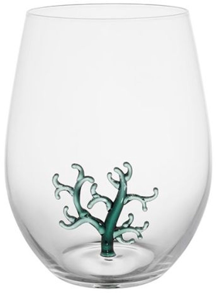 ZES stuks - glas waterglas limonadeglas Coral Emerald