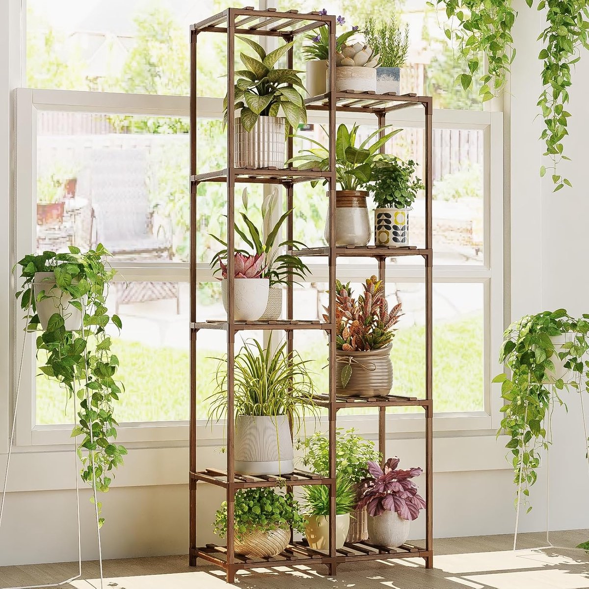 MKSS® Plantentafel - Plantenrek Buiten - Plantensteun - Plantenstandaard - Hout