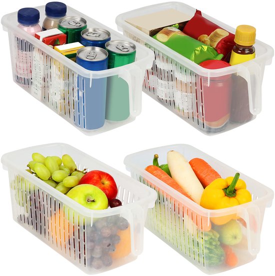 Koelkast Bakjes FINEW Kühlschrank Organizer 12er Set (4 Klein, 4 Mittel