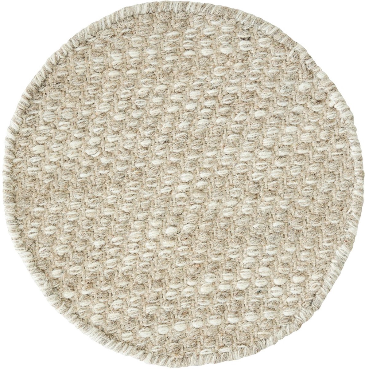 MUST Living Carpet Asuri round small,Ø150 cm, sand, 80% wool 20% cotton