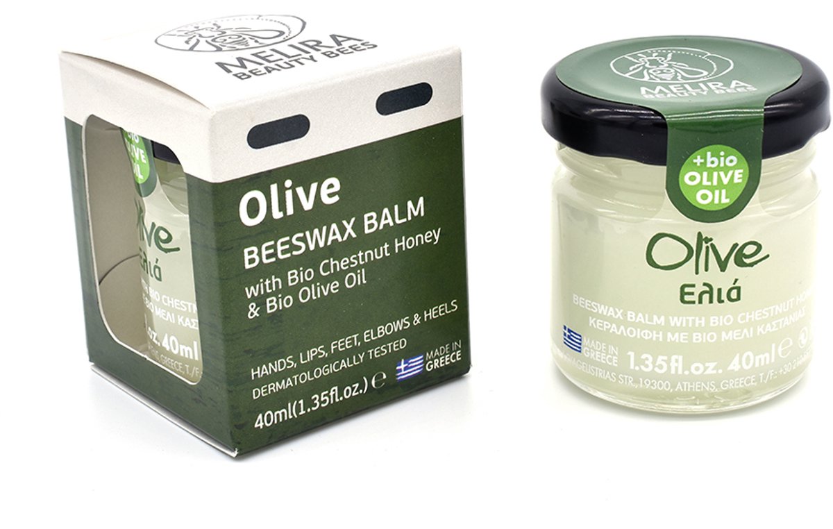 Melira Olive - Beeswax Balsem - Met Biologische Kastanjehoning & Biologische Olijfolie - Dermatologisch Getest