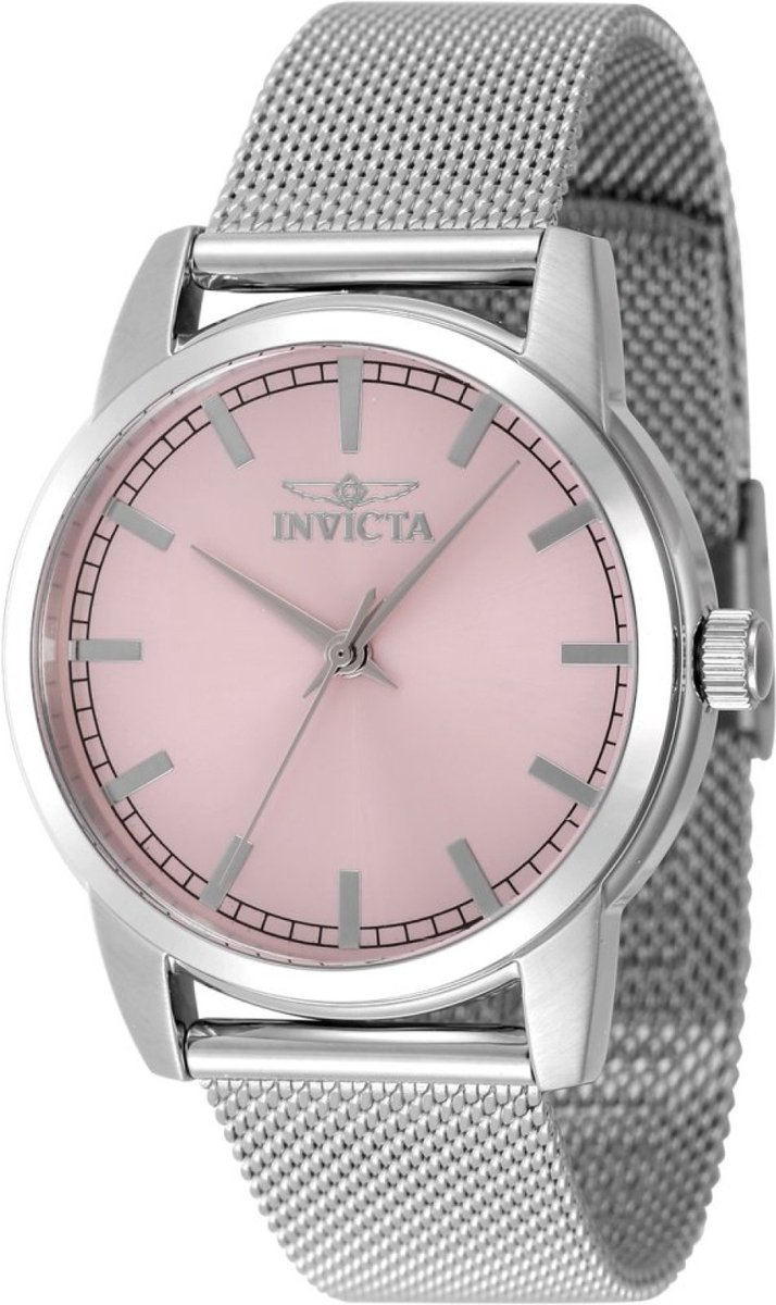 Invicta Celestial 48514 Dames Horloge - Waterdicht - Analoog - Quartz Uurwerk - Roestvrij Staal met roze Wijzerplaat - 36mm