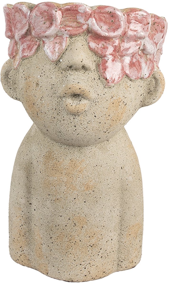 Clayre & Eef Bloempot 16x15x25 cm Beige Terracotta