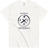 T-shirt cool pour femmes et hommes - Texte audacieux : « Go te F foutre » - Rebel - Wit - XL