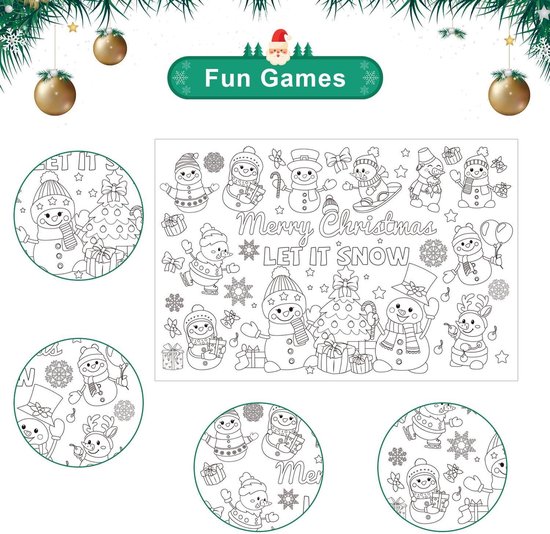 Ronde placemats - Onderlegger - Placemats rond - Pinguïn - Sneeuw - Brief - Kerst